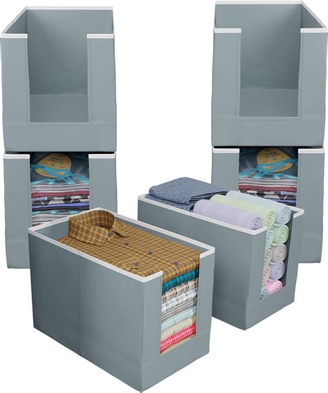 Kuber Industries 6 Piece Non Woven Shirt Stacker Wardrobe Organizer Set ...