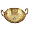 Buy KESAR KUNJ Heavy Weight Brass Pital Kadhai kadai (Gold, 10 x 10 x 3 ...