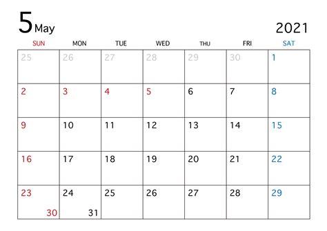 a calendar for may with the holidays on it