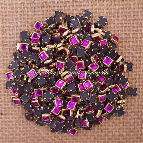 Square 4x4 Gloss Color Kundan - Dark Pink Color – Harshu's Craft Store