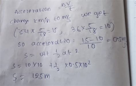 What is the acceleration of a train if its velocity in a given ...