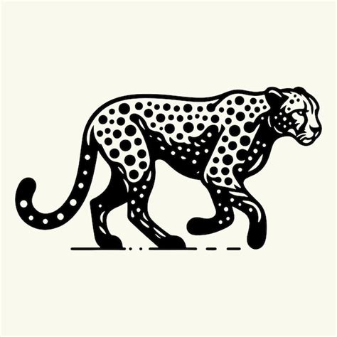 Desenho de ilustração vetorial de silhueta de chita | vetor Premium ...