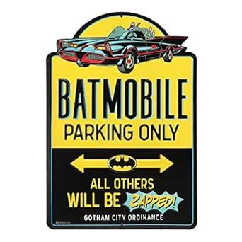 DC Comics Batman Batmobile Parking Only Embossed Metal Sign - Vintage ...