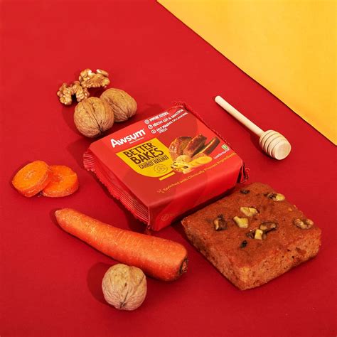 Awsum Ready to Eat Better Bakes Carrot Walnut Cake - 60g(Pack of 5 ...