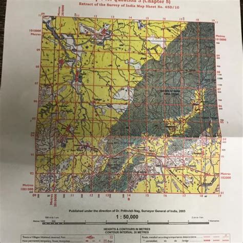 Study the extract of the survey of India map sheet no 45 D/10 and ...
