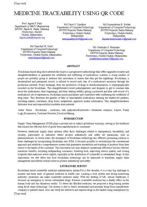 MEDICINE TRACEABILITY USING QR CODE: A BLOCKCHAIN APPROACH - Studocu
