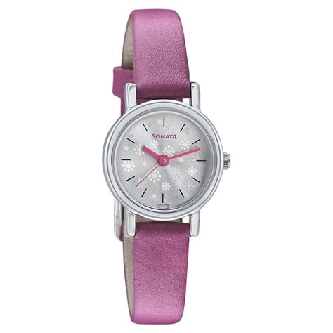Buy Online Sonata Floral Folkart Silver Dial Women Watch With Leather ...