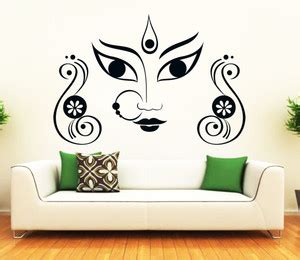 Vsquare Studio 86 cm Vsquare Studio Maa Durga Face Wall Sticker Self ...