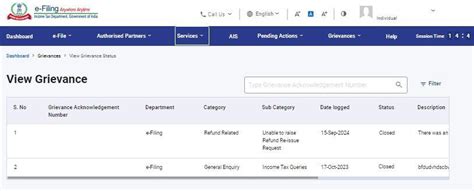 How to Raise Grievances- User Manual | Income Tax Department