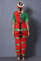 Buy Red Green Bharatanatym Dance Dress For Kids Online | The Dance Bible
