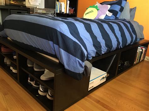 IKEA Hack: Twin XL Bed with Storage | Food in the Kitchen | Diy storage ...