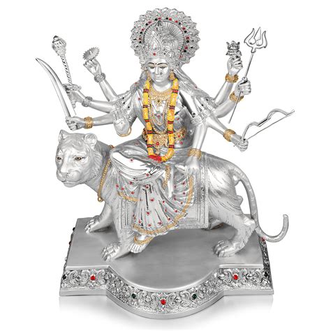 Maa Durga Silver (H35cm) Super Large – Momentz