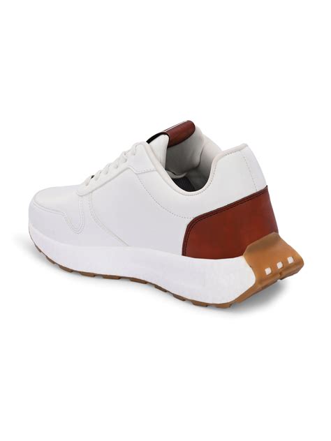 Buy Men's White & Tan Two-Tone Sneakers Online in India