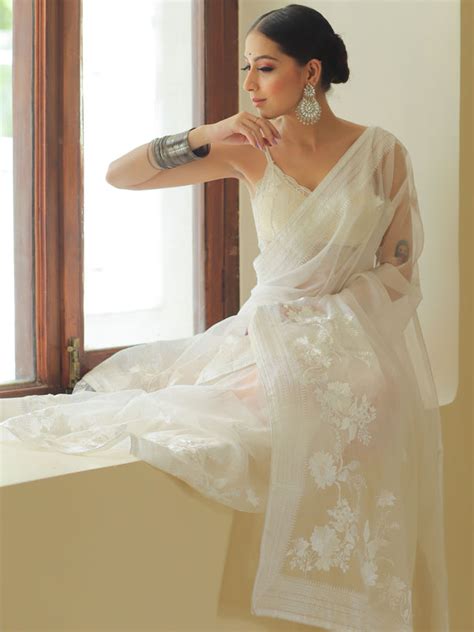 Buy Pure Organza Silk Sarees Online at Best Prices