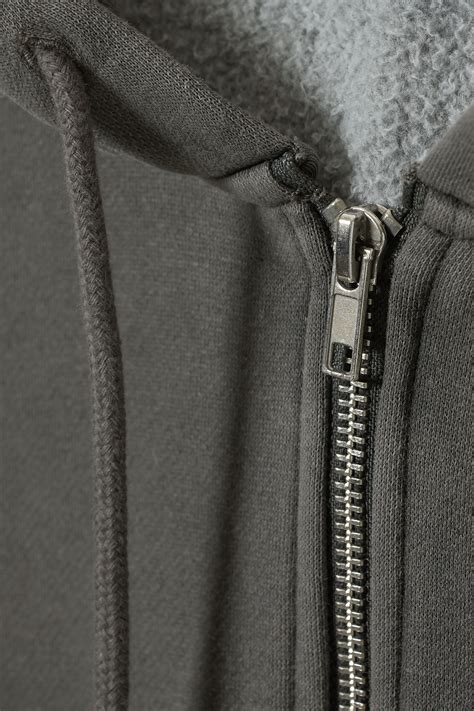 boxy heavyweight zip hoodie - Dark Grey | Weekday GB