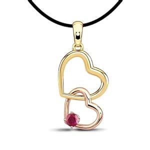 CaratLane 18K Two Tone Gold Ruby Pendant : Amazon.in: Fashion