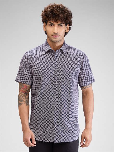 Colorplus Men Blue Regular Fit Printed Casual Shirt – MyRaymond