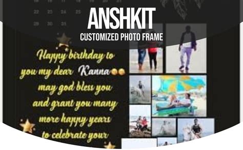 ANSHKIT Engineered Wood A4 Size Photo Customized Personalized Happy ...