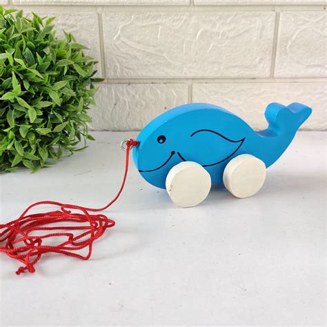 TOYSTOREY Wooden Fish Cart Pull Along for 1-3year – Toystorey