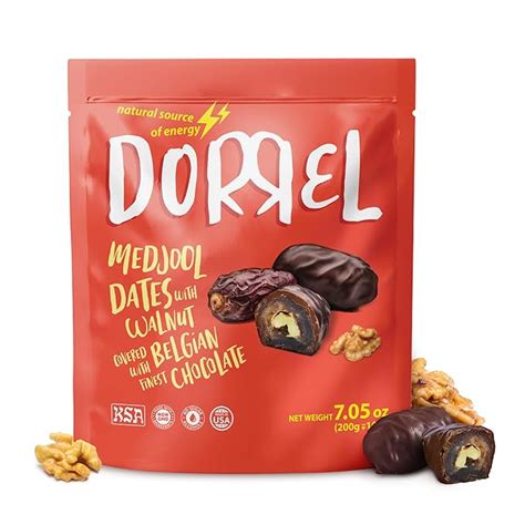 Amazon.com: Dorrel Belgian Dark Chocolate Covered Medjool Dates Stuffed ...