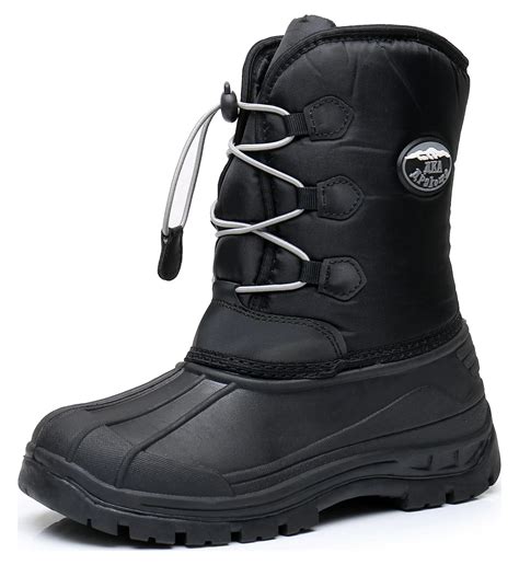 Apakowa Boys Insulated Waterproof Winter Snow Boots for Little/Big Kids ...