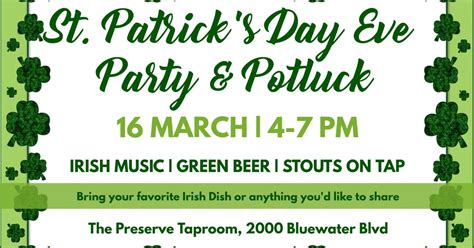 St Patricks Day EVE Party & Potluck, 2000 Bluewater Blvd, Niceville, FL ...