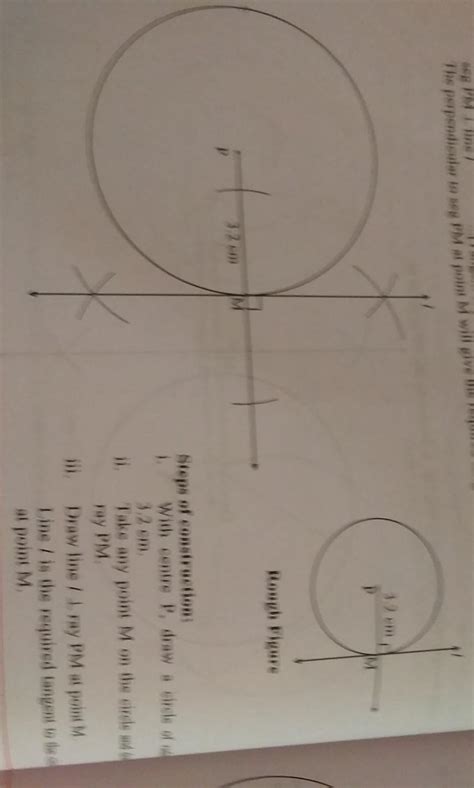draw a circle of radius 3.2 and centre o, take any point p on it draw ...