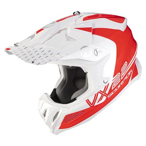 Scorpion Vx 22 Air Ares White Neon Red Helmet