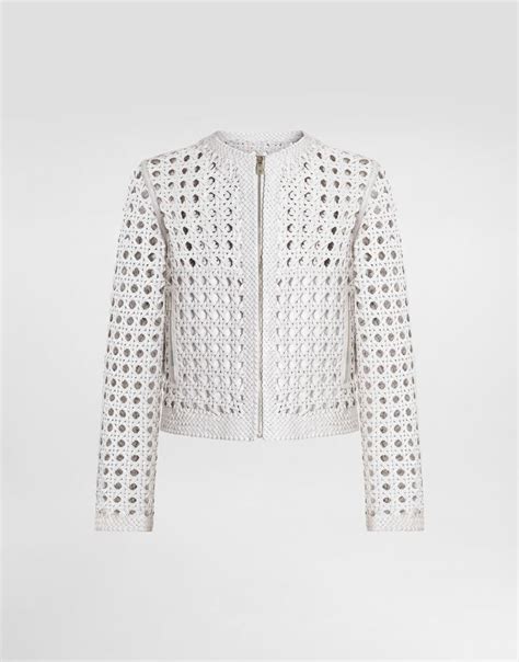 Woven nappa leather jacket in White for Men | Dolce&Gabbana®