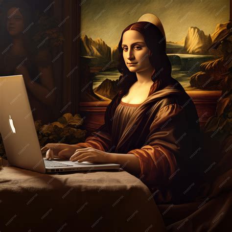 Premium Photo | The Modern Mona Lisa Masterpiece Meets Technology