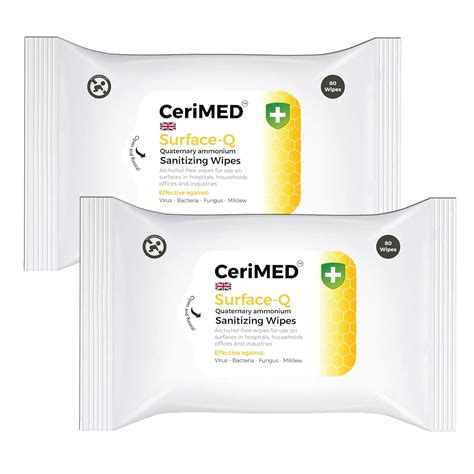 CeriMED Surface Disinfecting Wipes with Quat Ammonia Compound - 80 ...