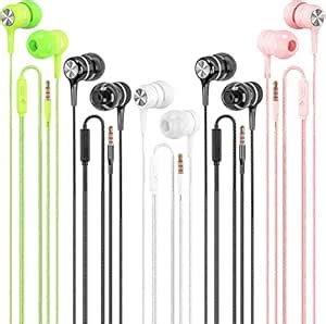 kirababy Wired Earphones with Mic 5 Packs, Noise Isolating in-Ear ...