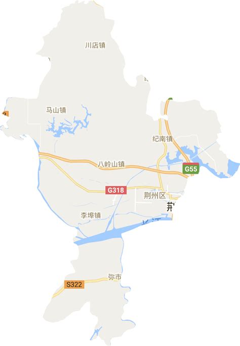 荆州区高清地形地图,荆州区高清谷歌地形地图