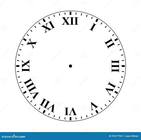 Roman Numeral Clock stock vector. Illustration of face - 97677769