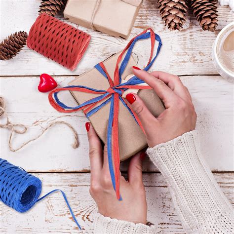Buy Whaline 984ft Independence Day Raffia Ribbon Red Blue White Raffia ...