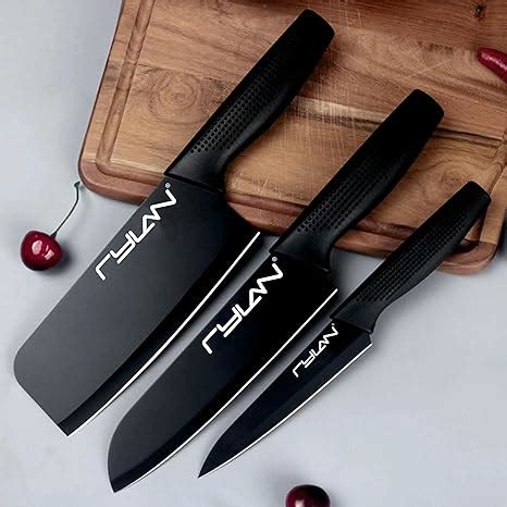 Buy Rylan Stainless Steel 3 Pieces Professional Kitchen Knife Set, Meat ...