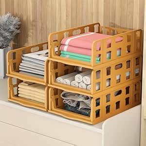 RUBOXA 5 Pcs Plastic Multi-Functional Foldable Cloth Organizer for ...