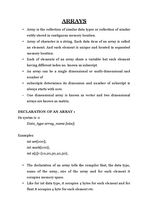 Arrays - ARRAYS Array is the collection of similar data types or ...