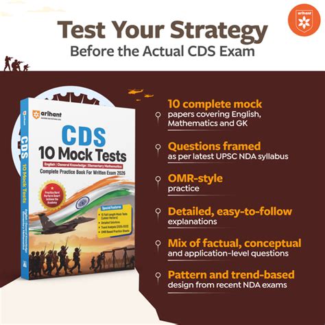 UPSC CDS 2026 – 10 Mock Tests | Complete Practice Book for English, Ge ...