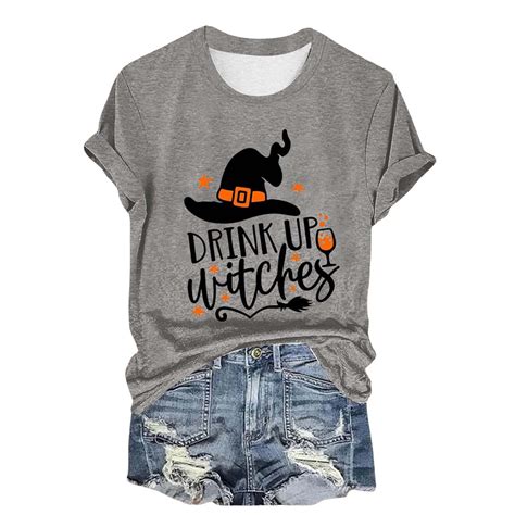NMMUED Halloween Shirts for Women Vintage Halloween Shirt Cute Shirts ...