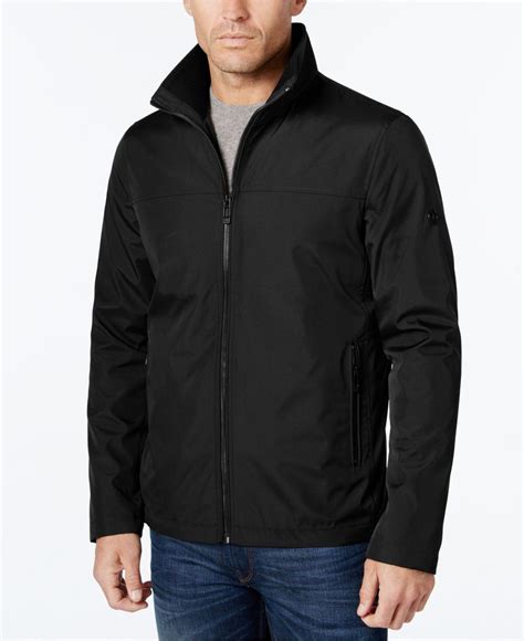 Calvin Klein Men's Lightweight Full-zip Stand-collar Jacket in Black ...