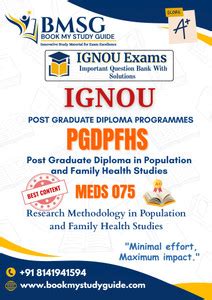 IGNOU MEDS 075 Research Methodology in Population & Family Health ...
