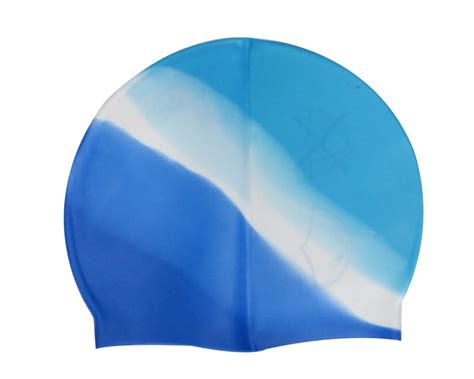 Buy Neska Moda Blue and White Full Head Cover Unisex Silicon Swimming ...