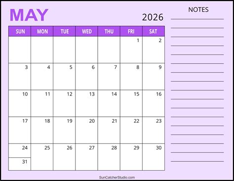 May 2026 Calendar (Free Printable) – Free Printables, Lettering, SVG ...