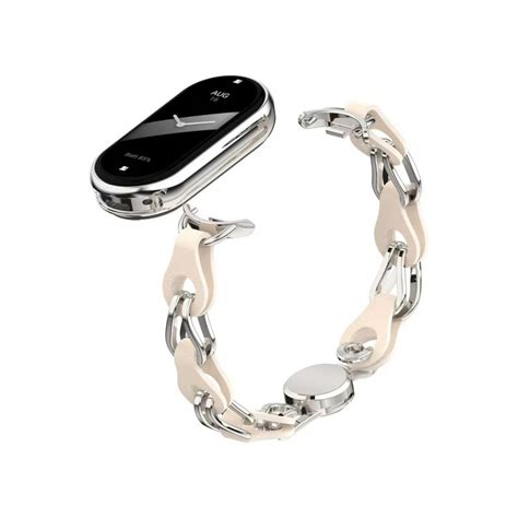 Narukvica za smart watch Xiaomi Mi Band M8/M9 metalna krem - Mob-Shop