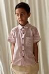 Buy Pink 100% Cotton Striped Candy Shirt For Boys by Kharakapas Online ...