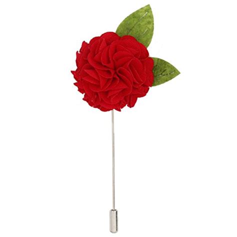Buy Peluche Red Floral Leaf Fabric Brooch for Men at Amazon.in