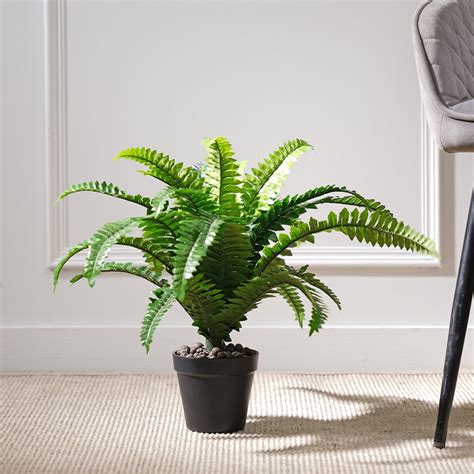Green Faux Boston Fern Potted Plant