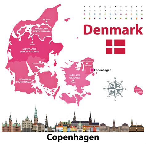 Denmark Map of Major Sights and Attractions - OrangeSmile.com