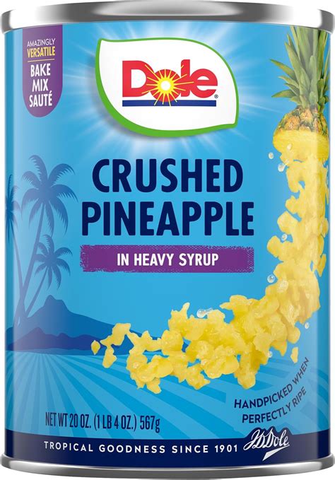 Amazon.com : Dole Canned Crushed Pineapple in Heavy Syrup, 8.25 Oz Can ...